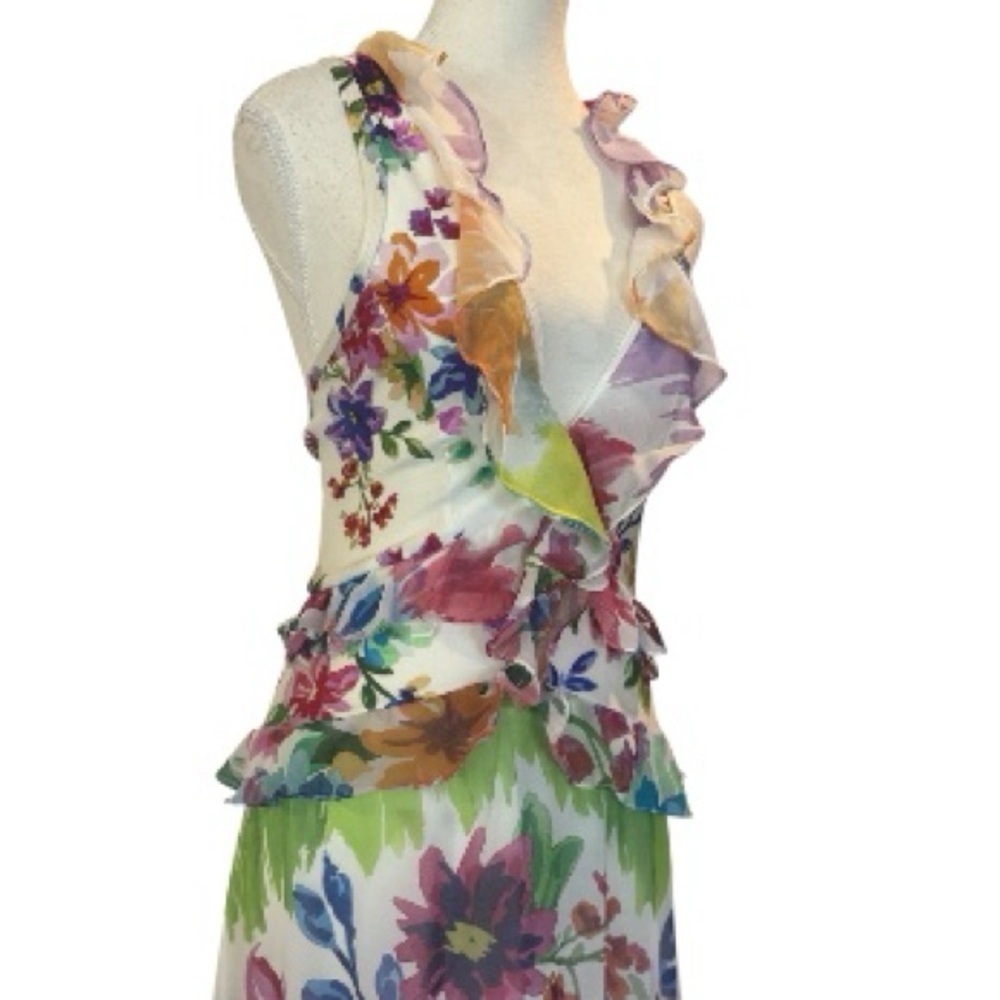 PatBO Bloom Maxi Dress NWT Small Multicolor Ruffle Hem Floral Vacation Resort - Picture 11 of 16